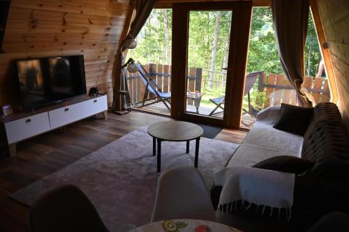 a living room with a couch and a tv at Forest Heaven in Kolašin