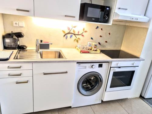 Kuchyň nebo kuchyňský kout v ubytování Apartmán Bystrc, Brno