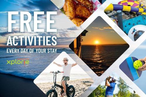 a collage of images of different types of recreation at 0306 Oceanfront Oasis by Atlantic Towers in Carolina Beach