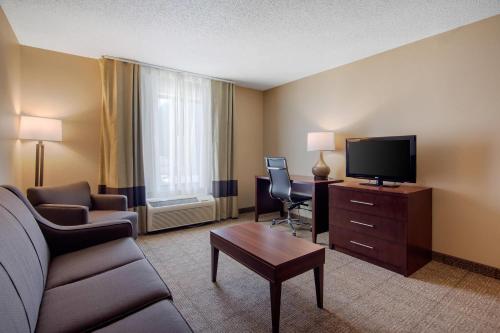 Μια τηλεόραση ή/και κέντρο ψυχαγωγίας στο Comfort Inn & Suites Cooperstown - Milford