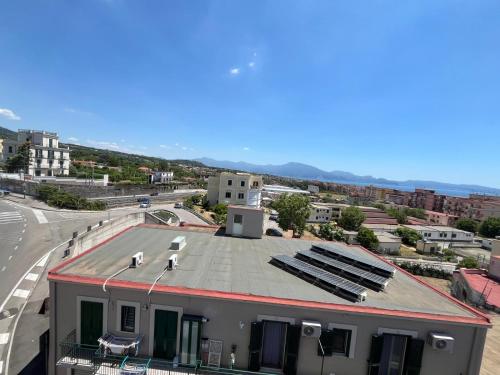 a roof of a building with solar panels on it at Calì eventi room in Torre del Greco