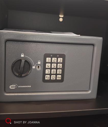 a close up of a microwave oven with its door open at Royal Lux in Sagunto