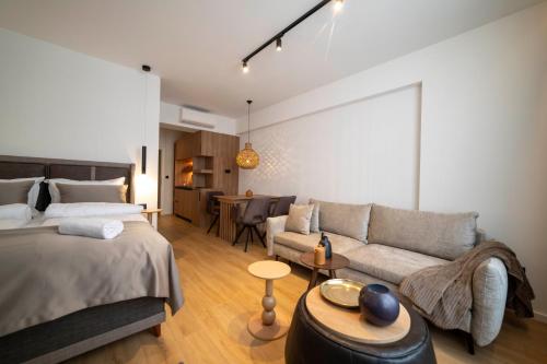 Ένα ή περισσότερα κρεβάτια σε δωμάτιο στο Four Elements Apartments