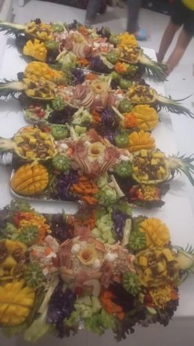 a bunch of different types of food on a table at Lina Village in Al Hachlaf