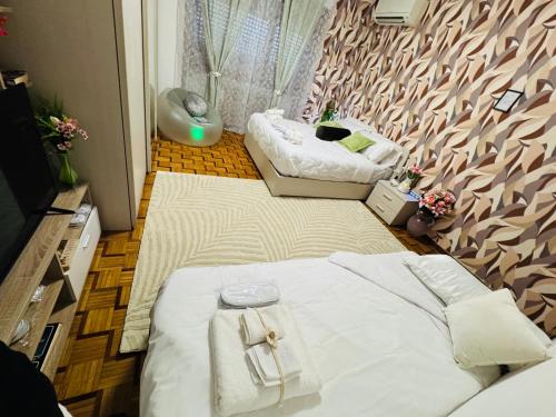 Ένα ή περισσότερα κρεβάτια σε δωμάτιο στο suite apartment near venice