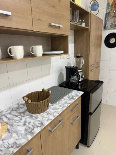 Kuchyň nebo kuchyňský kout v ubytování aparta estudio susheria