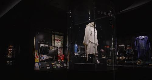 a display window of a store in a dark room at Fontainebleau Las Vegas in Las Vegas