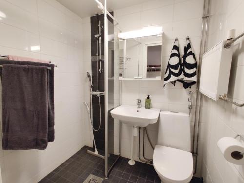Koupelna v ubytování Cozy 1BR Apartment with Balcony, Free WiFi and Parking