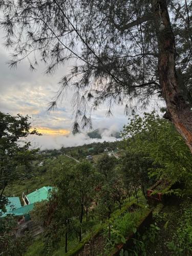 a view of a forest with clouds in the sky at Squirrel snuggle2 in Kota Bāgh