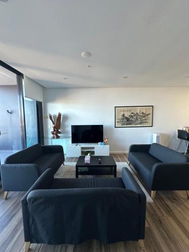 Eastern Suburbs APT near Beach and Shopping mallにあるシーティングエリア