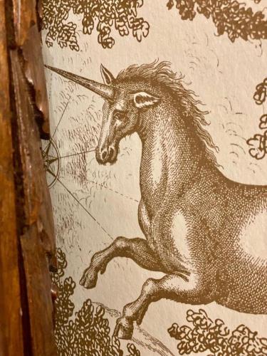 a drawing of a horse on a wall at Manoir des Pavements in Lisieux