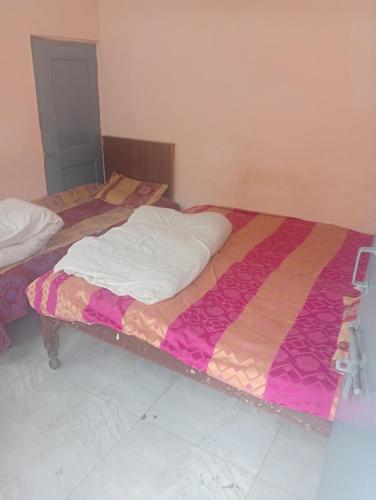 Cama o camas de una habitación en Ever Green Guest House Travel & PG デリー日本 人 宿