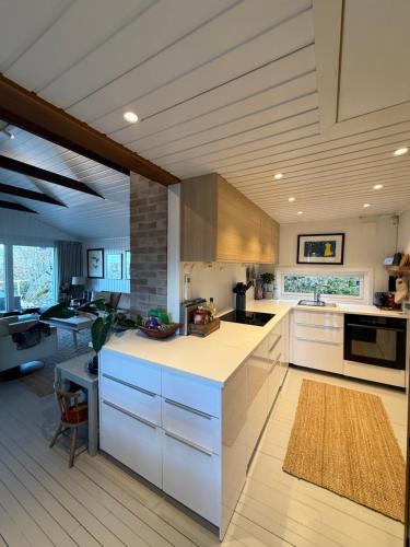 Η κουζίνα ή μικρή κουζίνα στο Høvåg i Lillesand, nær dyreparken