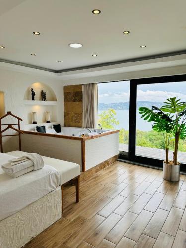 Katil atau katil-katil dalam bilik di Sapanca Paradise Hotel