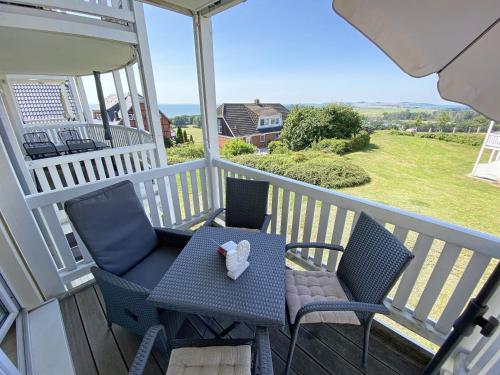 Μπαλκόνι ή βεράντα στο Haus Rügenscher Bodden Whg 06 mit Meerblick