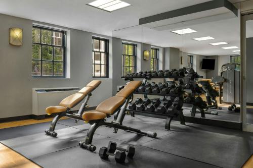 a gym with a lot of exercise equipment at Marriott Vacation Club® at the Mayflower, Washington, D.C.  in Washington