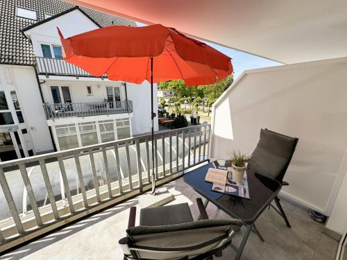 Balkón nebo terasa v ubytování Ferienwohnung 06 Strandkieker mit Balkon