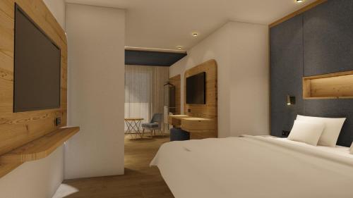 Hotel Zauchenseehofにあるベッド
