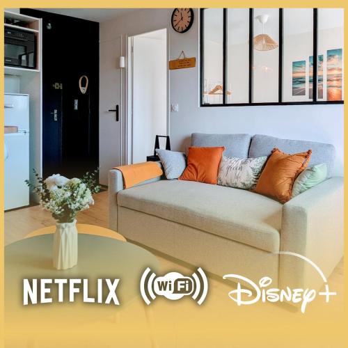Duplex vue mer à deux pas de la plage, balcon et espace cinéma