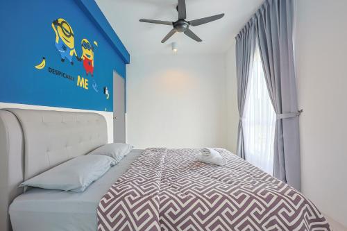 Ένα ή περισσότερα κρεβάτια σε δωμάτιο στο Family Adventure Homestay in Cameron Highlands Clover Home 6-30