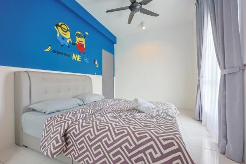 Ένα ή περισσότερα κρεβάτια σε δωμάτιο στο Family Adventure Homestay in Cameron Highlands Clover Home 6-30