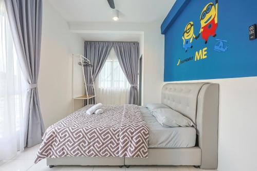 Ένα ή περισσότερα κρεβάτια σε δωμάτιο στο Family Adventure Homestay in Cameron Highlands Clover Home 6-30