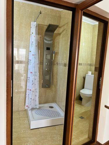 Bilik mandi di Casa Cristian 900 de metri pana la lac