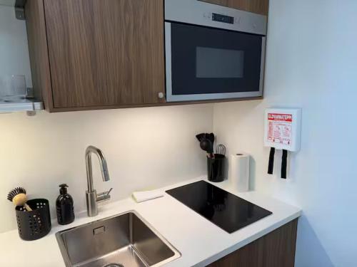 Кухня или мини-кухня в Castle Inn Apartments - Downtown Keflavík
