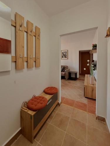 a room with a table with some food on it at Porta Mare Apartment in Bar