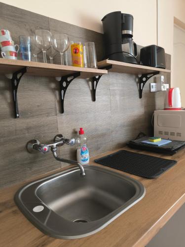 Η κουζίνα ή μικρή κουζίνα στο NIKA Apartman