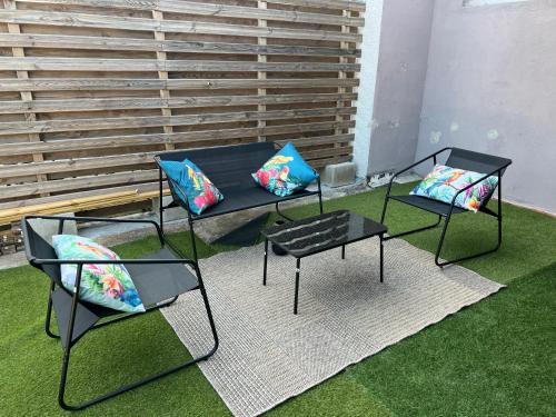 Et opholdsområde på Caribbean apartment