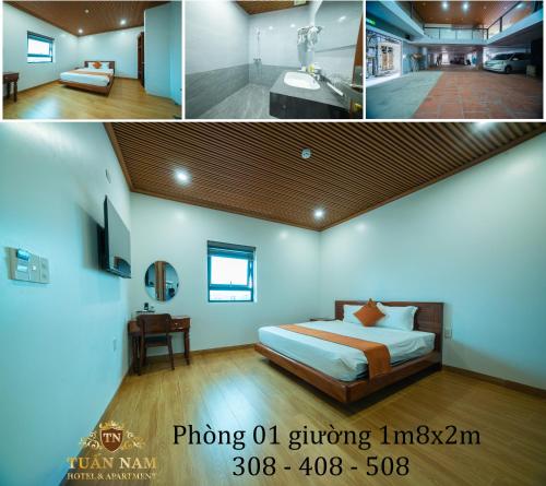 Ένα ή περισσότερα κρεβάτια σε δωμάτιο στο Tuan Nam Hotel