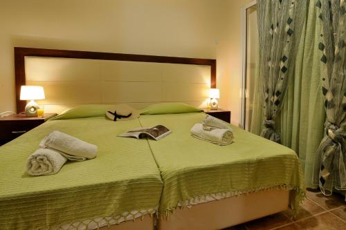 Ένα ή περισσότερα κρεβάτια σε δωμάτιο στο Fouxia Apartments and Studios 
