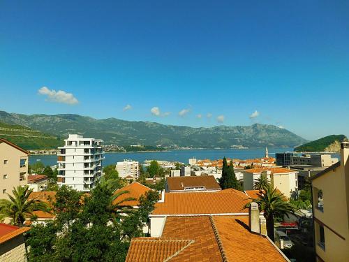 a view of a city with a body of water at Villa Jovana Sea View in Budva