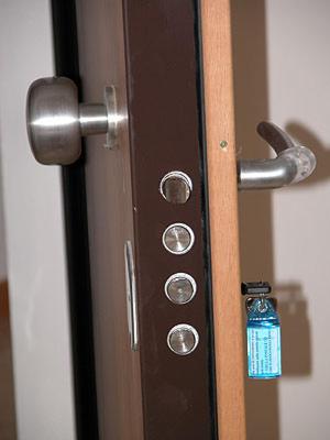 a close up of a door with a door knob at Residence Cà D'oro in Lido di Jesolo
