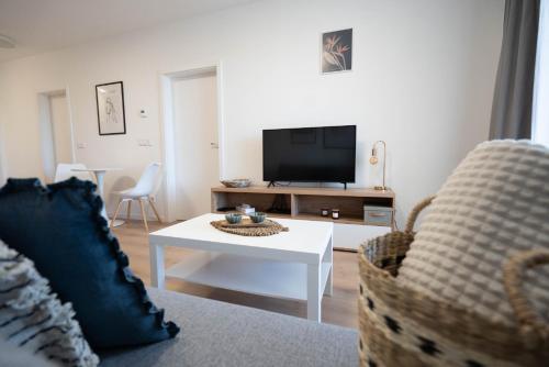 TV a/nebo společenská místnost v ubytování Apartment Centrum-VUSCH parking included