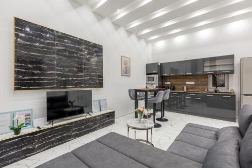 Black Marble Unique Design near Danube River