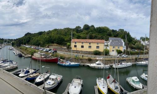a bunch of boats are docked in a harbor at Studio Saint Louis - 2 personnes in Le Palais