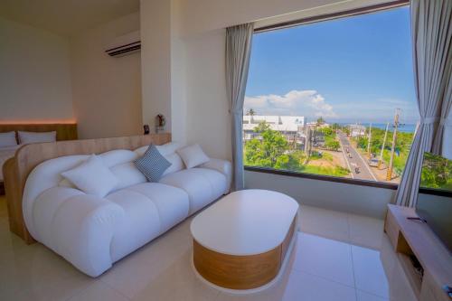 Prostor za sedenje u objektu Xinghai Seaview Guesthouse