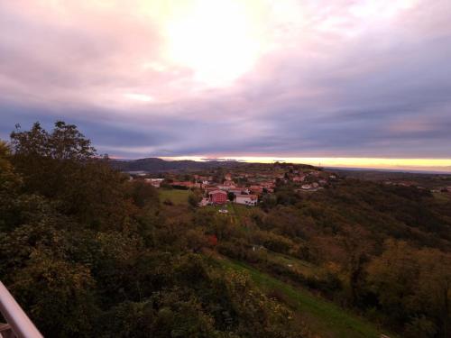 a view of a town from the top of a hill at Apartma Olivia in Šmarje