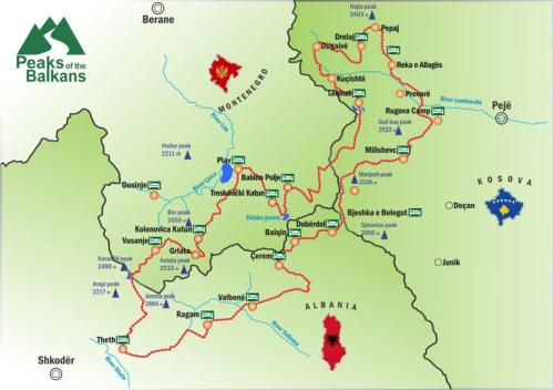 a map of ireland with red spots on it at Villa Te Ibra - Rugovë in Peje