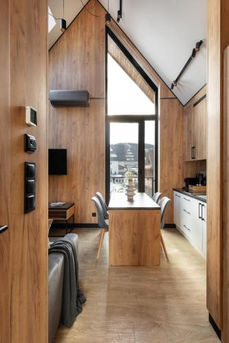 Dapur atau dapur kecil di Cyrhla Apartamenty