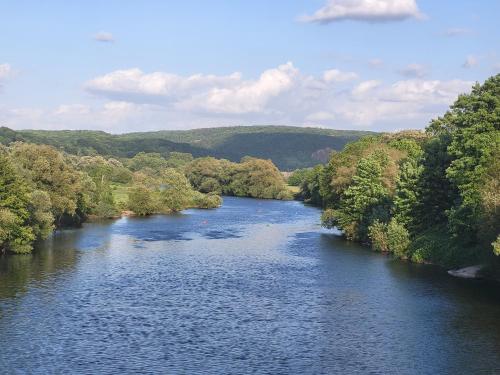 a view of a river from a bridge at Ferienwohnung Muttental in Witten