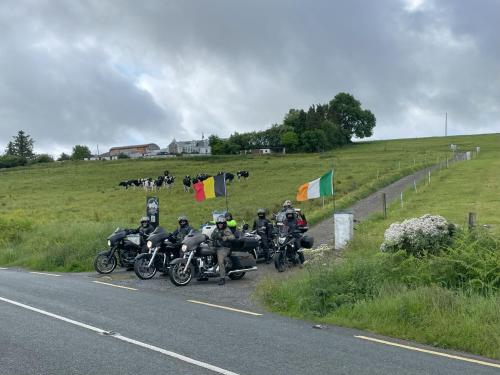 a group of motorcycles parked on the side of a road at Bikes Beers Bed and Breakfast 