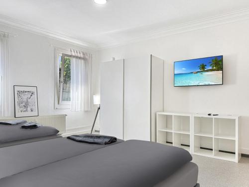 TV a/nebo společenská místnost v ubytování zentr Apt für 14 PP in Esslingen Mitte