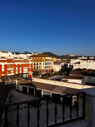 a view of a city from a balcony at Dúplex Los Arcos in Cabra