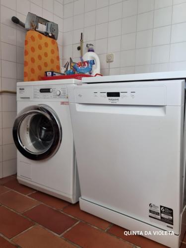 a washing machine and a washer in a kitchen at Villa Quinta da Violeta in Loulé