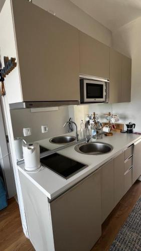 Кухня или мини-кухня в Casa Montenegro Lux Apartment 1 Bedroom 1 livingroom Sea & Pool View
