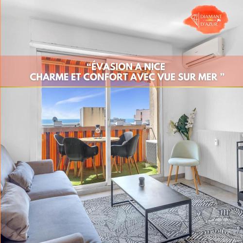 Bel appartement vue mer proche de la promenade des anglais