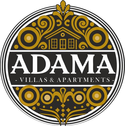 a logo for an amana villas and apartments at Adama Luxury Villa in Kremasti